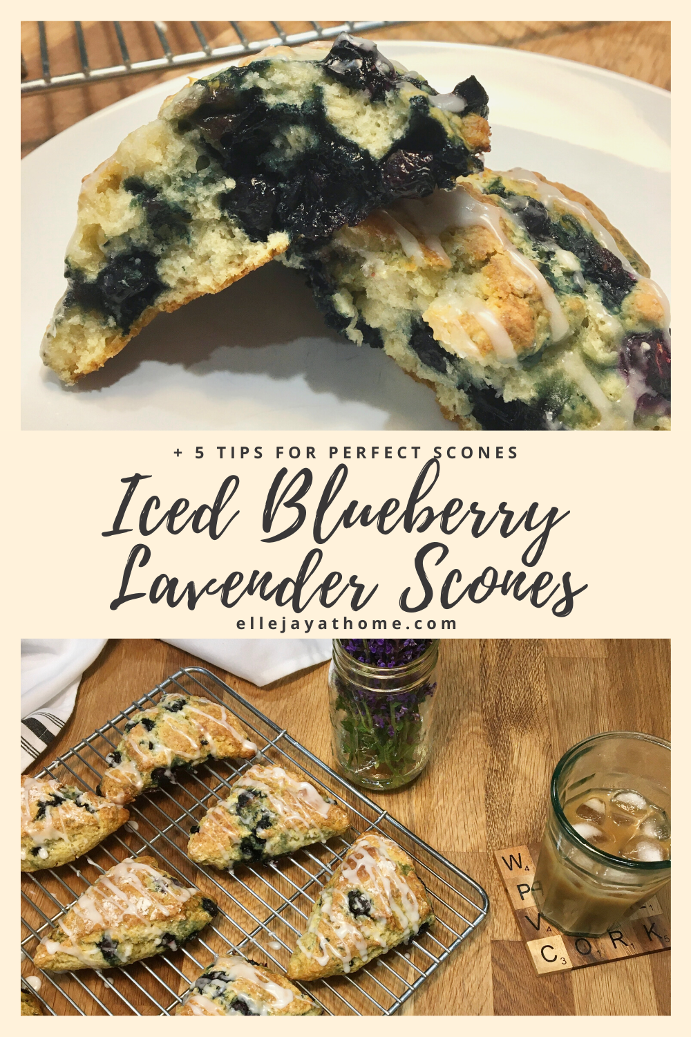 Iced Blueberry Lavender Scones plus 5 tips for perfect scones