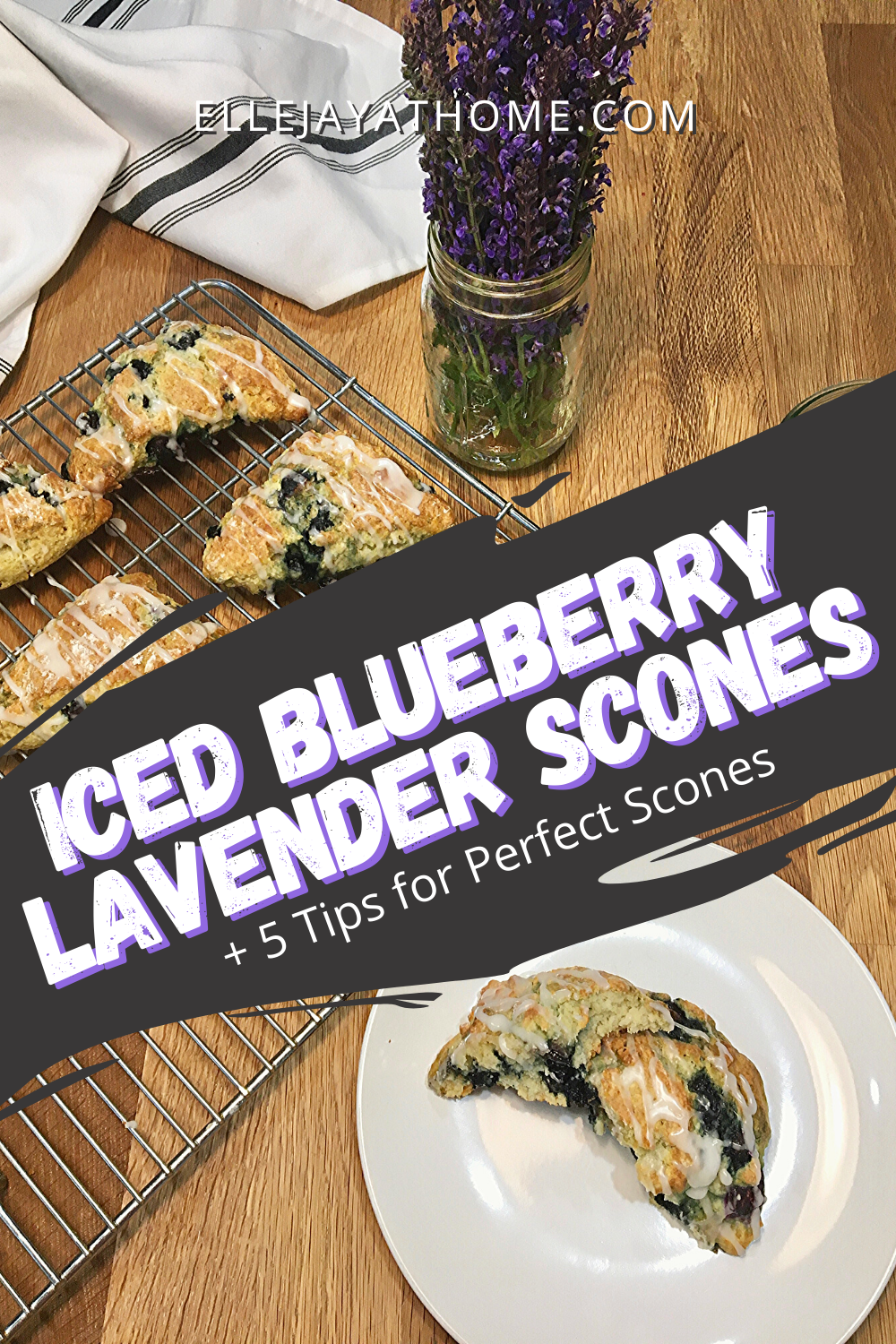 Pin me! Look at these yummy blueberry lavender scones.