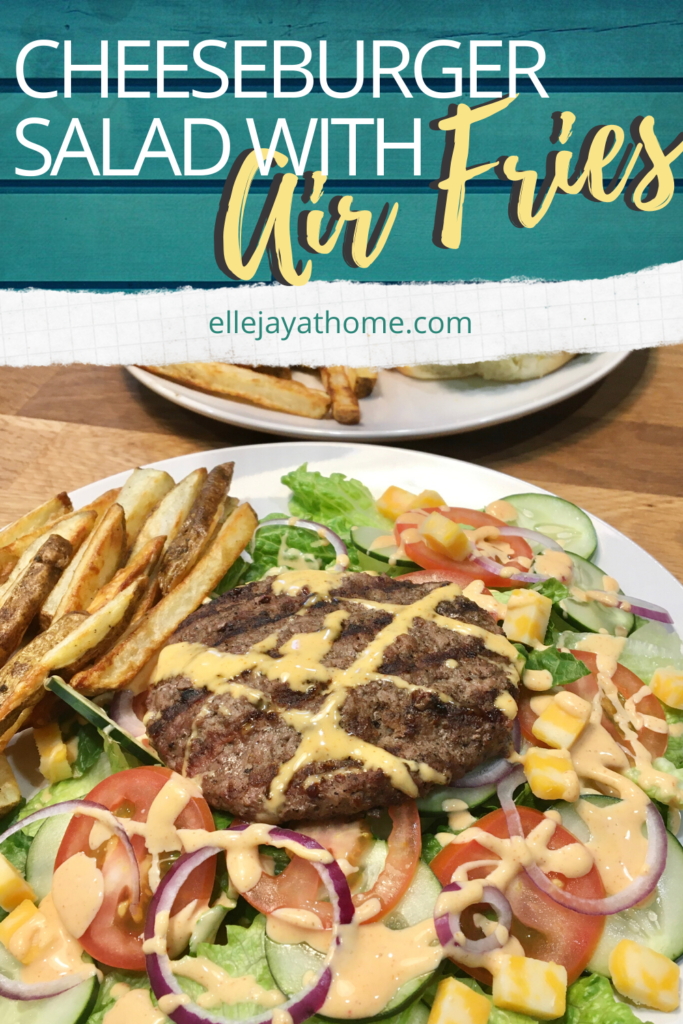 Pin Me! Cheeseburger Salad with Air Fries