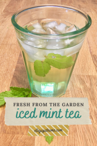 Fresh from the garden iced mint tea