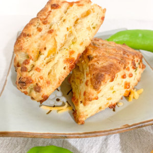 chili cheddar biscuits on a plate